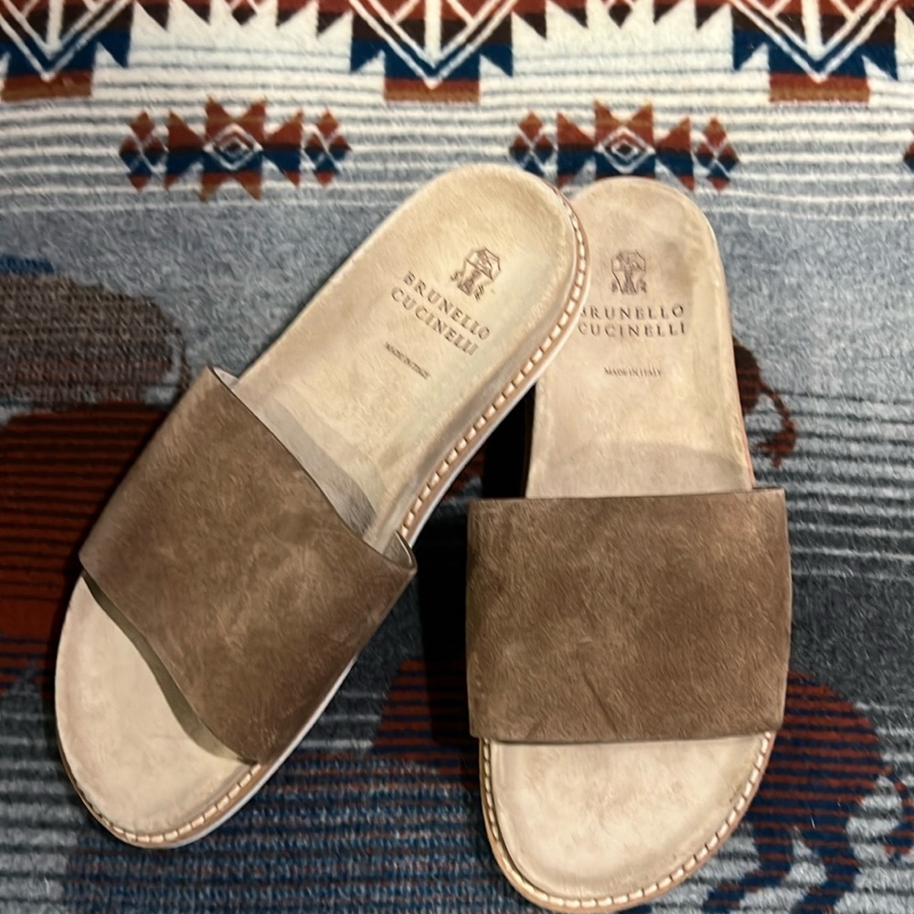 Brunello cucinelli men suede sandals